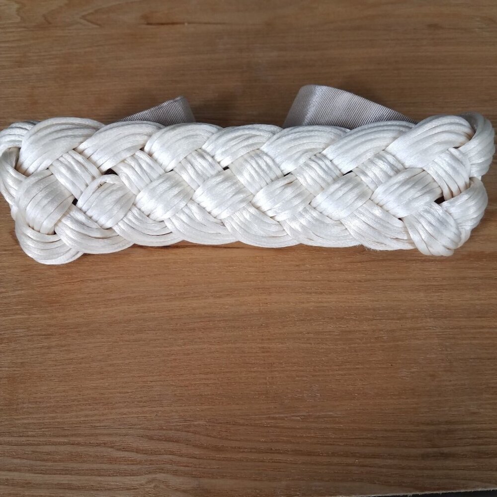 Vintage Carolyn Tanner Braided Belt White Cottagecore Boho Feminine Small XS